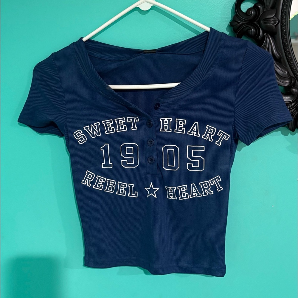 Blue Women's Crop Top FITTED